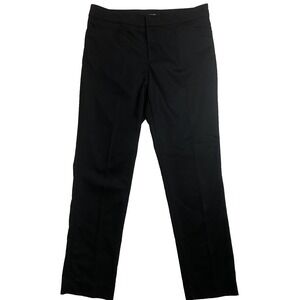 Chaps Trouser Pants Women's 12 Black Flat Front Straight Leg Career Business